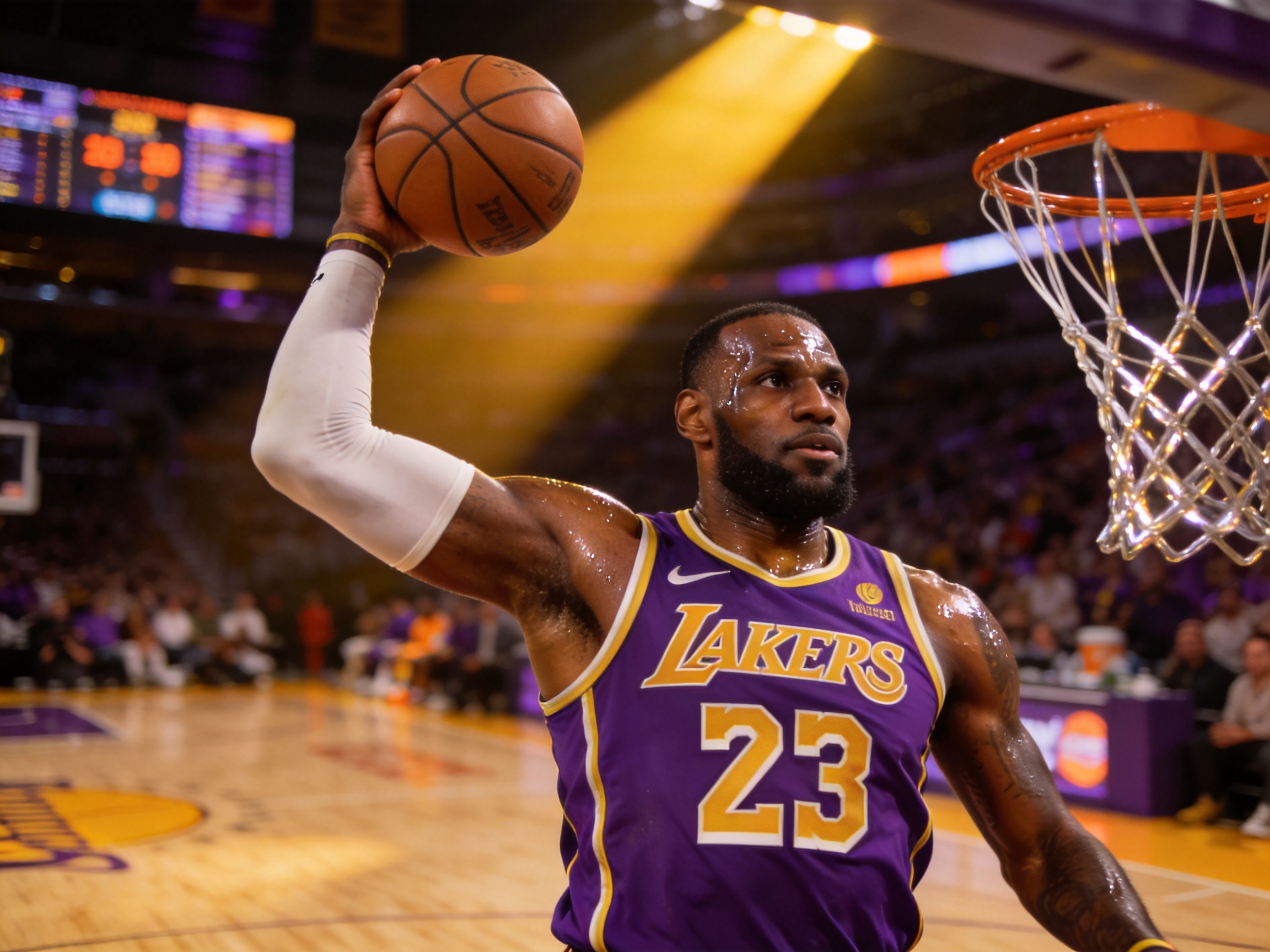 NBA湖人队詹姆斯关键比赛精彩表现